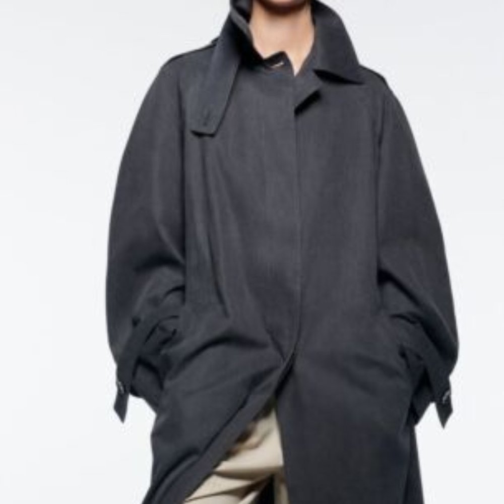 💮ZARA Oversized Minimalist Trench Coat Limited Edition M/L💮 - Picture 9 of 10